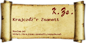 Krajczár Zsanett névjegykártya